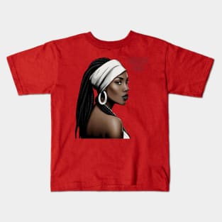 Brown Skin White Head Wrap Beauty Kids T-Shirt